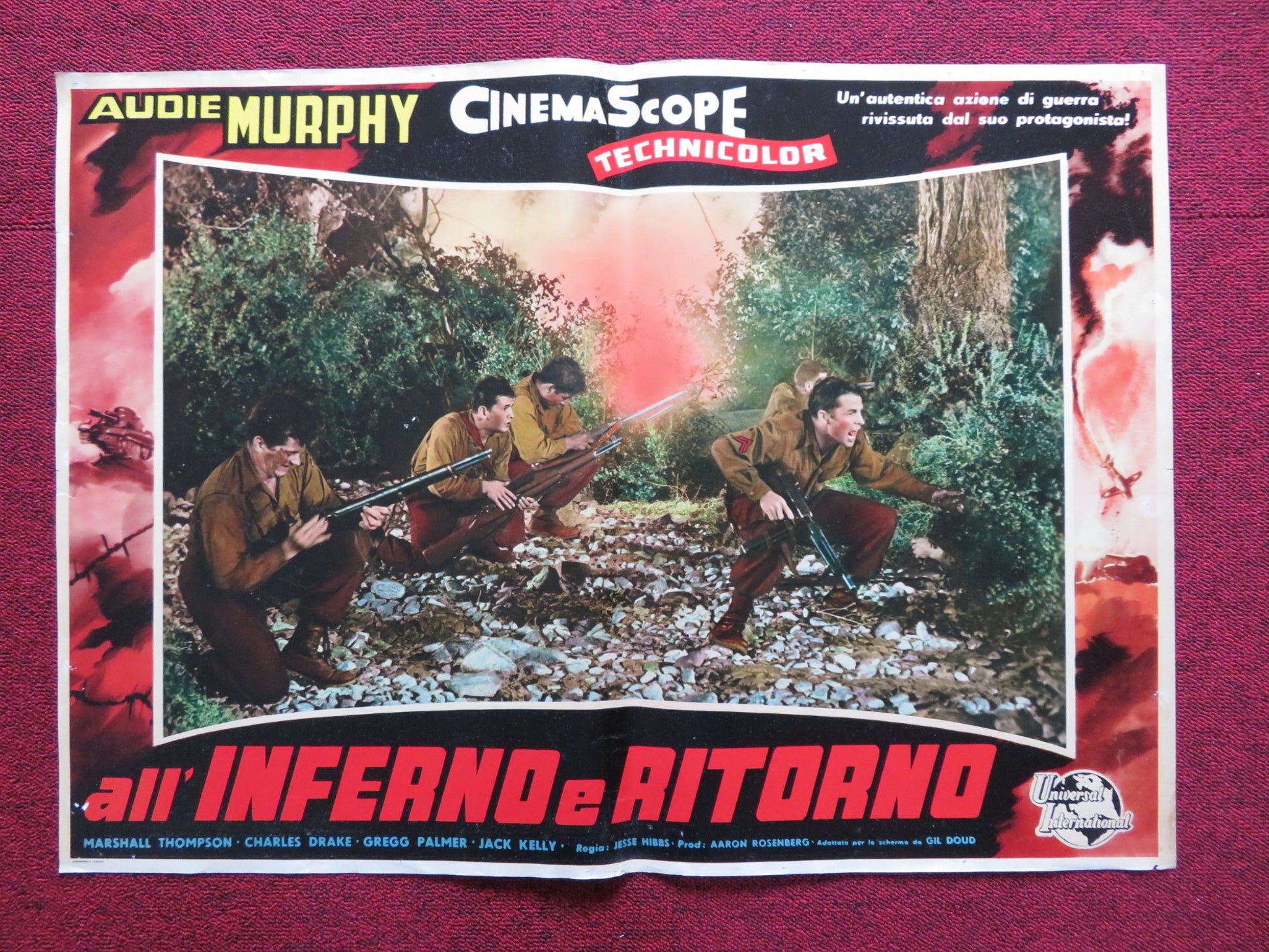 ALL' INFERNO E RITORNO / TO HELL AND BACK - F ITALIAN FOTOBUSTA POSTER 1955 - Rendezvous Cinema