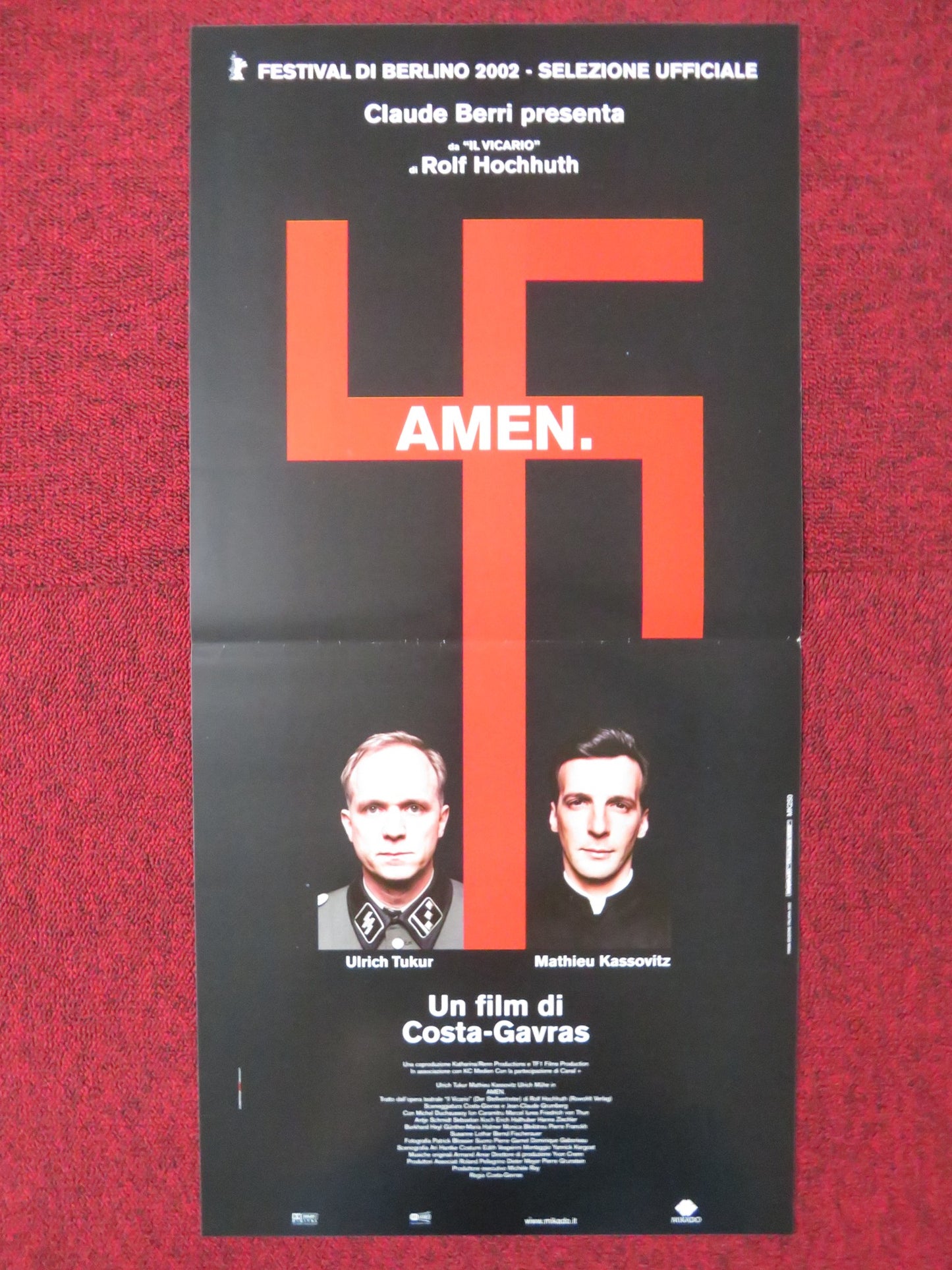 AMEN. ITALIAN LOCANDINA POSTER MATHIEU KASSOVITZ ULRICH TUKUR 2002 - Rendezvous Cinema