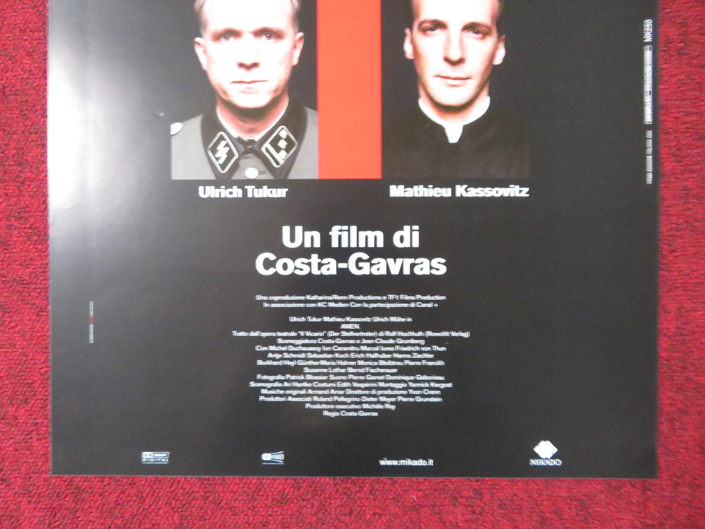 AMEN. ITALIAN LOCANDINA POSTER MATHIEU KASSOVITZ ULRICH TUKUR 2002 - Rendezvous Cinema