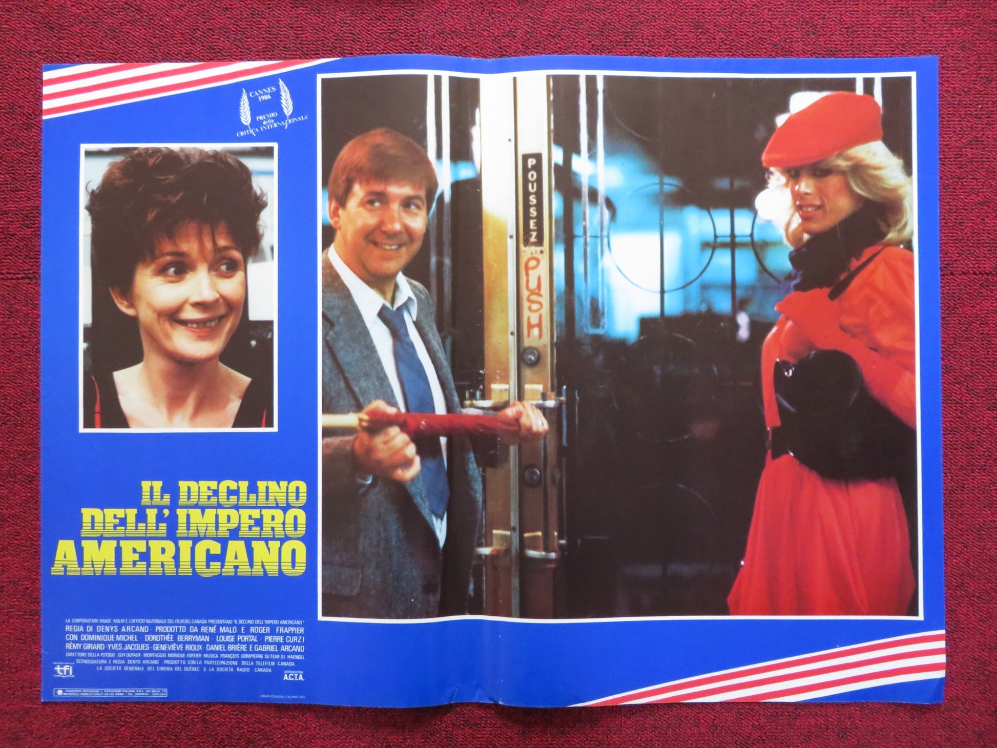 IL DECLINO DELL' IMPERO AMERICANO -A ITALIAN FOTOBUSTA POSTER D. MICHEL 1986 - Rendezvous Cinema