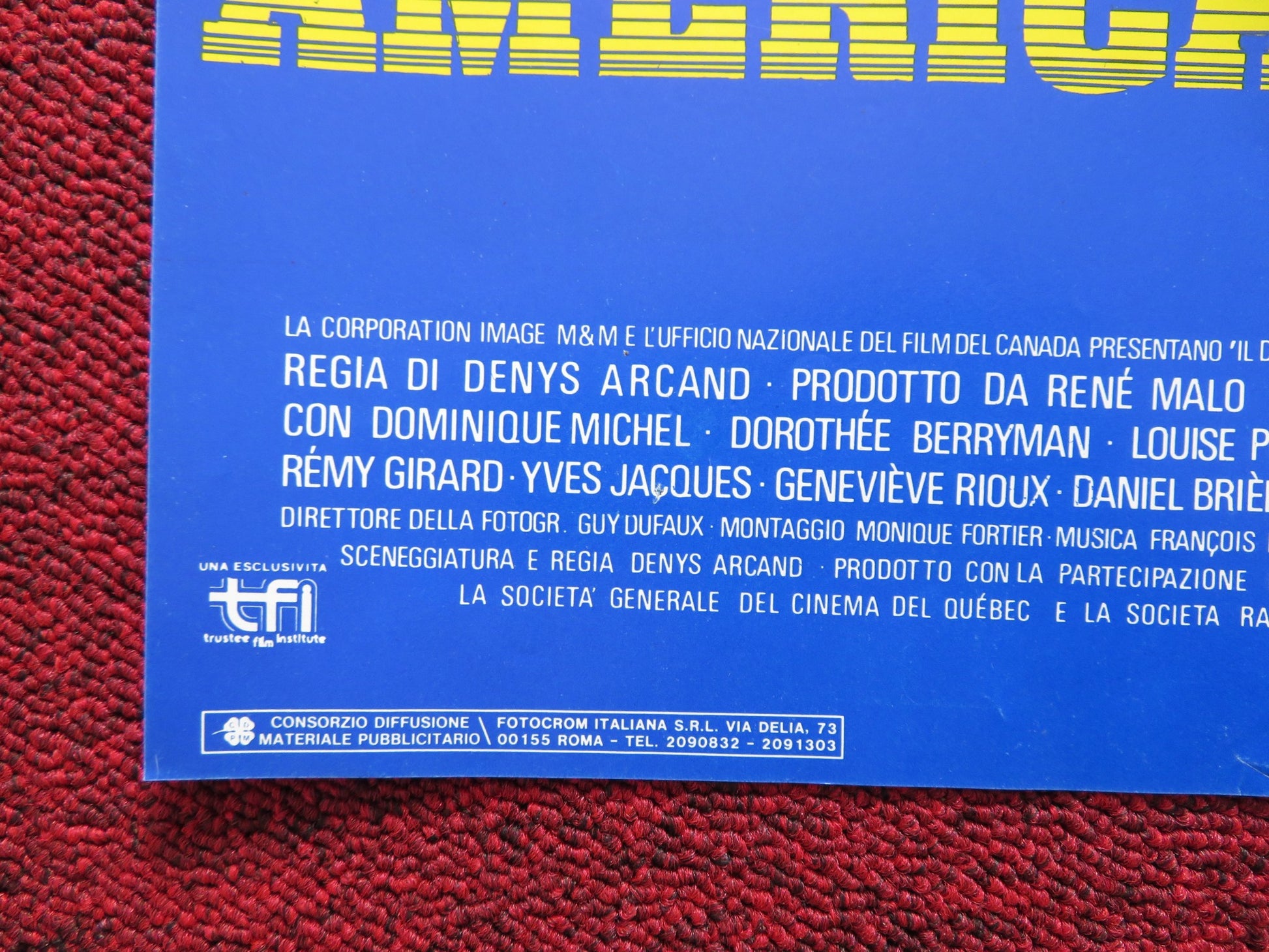 IL DECLINO DELL' IMPERO AMERICANO -D ITALIAN FOTOBUSTA POSTER D. MICHEL 1986 - Rendezvous Cinema