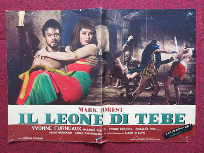 IL LEONE DI TEBE - A ITALIAN FOTOBUSTA POSTER MARK FOREST YVONNE FURNEAUX 1964 - Rendezvous Cinema