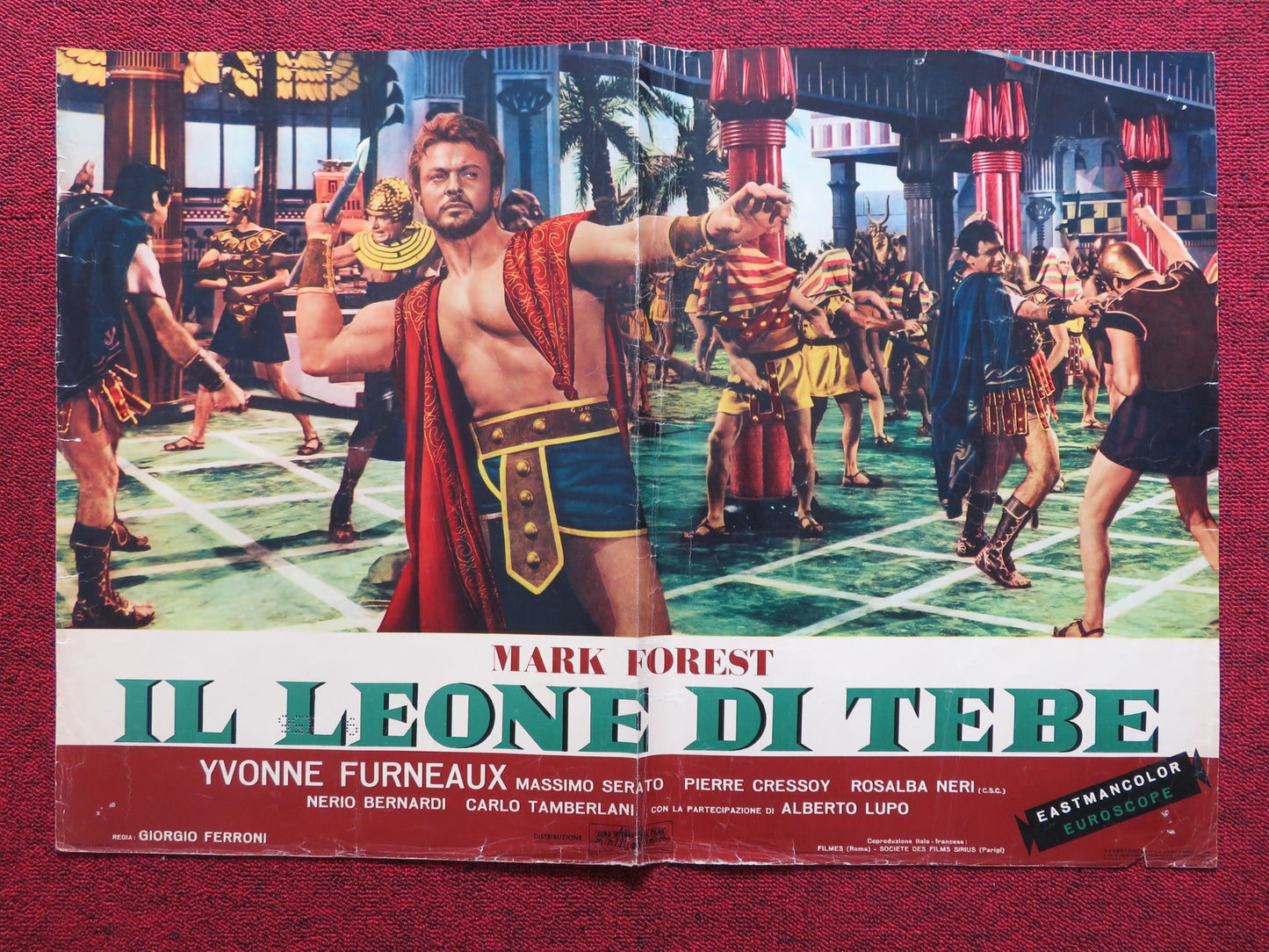 IL LEONE DI TEBE - B ITALIAN FOTOBUSTA POSTER MARK FOREST YVONNE FURNEAUX 1964 - Rendezvous Cinema