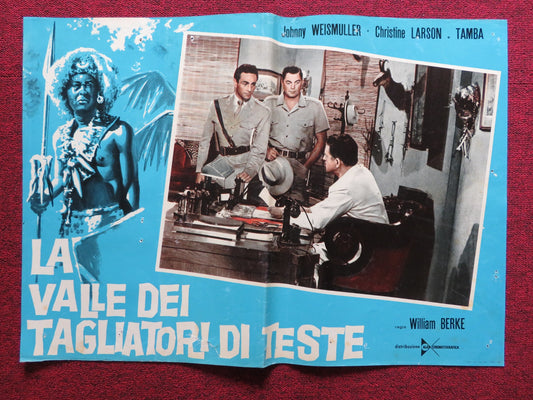 LA VALLE DEI TAGLIATORI DI TESTE - A ITALIAN FOTOBUSTA POSTER J. WEISMULLER 1953 - Rendezvous Cinema
