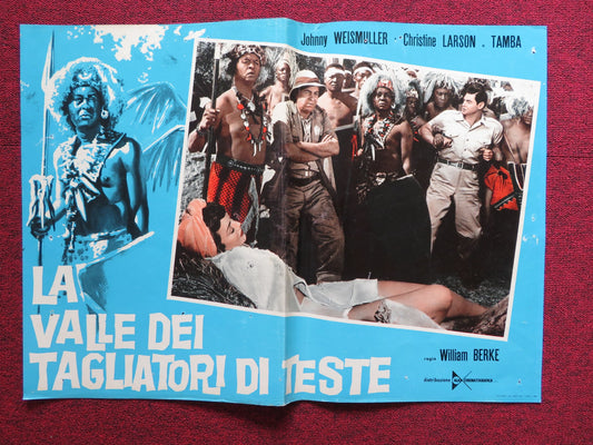 LA VALLE DEI TAGLIATORI DI TESTE - B ITALIAN FOTOBUSTA POSTER J. WEISMULLER 1953 - Rendezvous Cinema