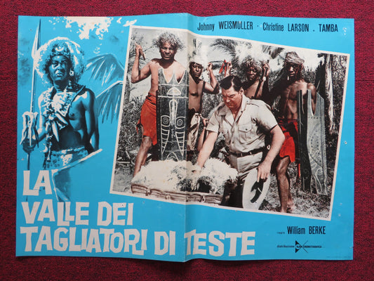 LA VALLE DEI TAGLIATORI DI TESTE - C ITALIAN FOTOBUSTA POSTER J. WEISMULLER 1953 - Rendezvous Cinema