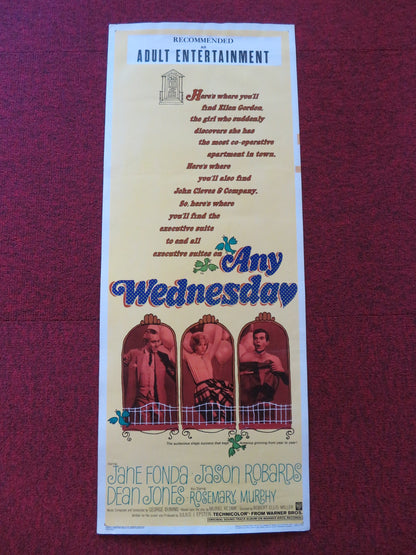 ANY WEDNESDAY US INSERT (14"x 36") POSTER JANE FONDA JASON ROBARDS 1966 - Rendezvous Cinema