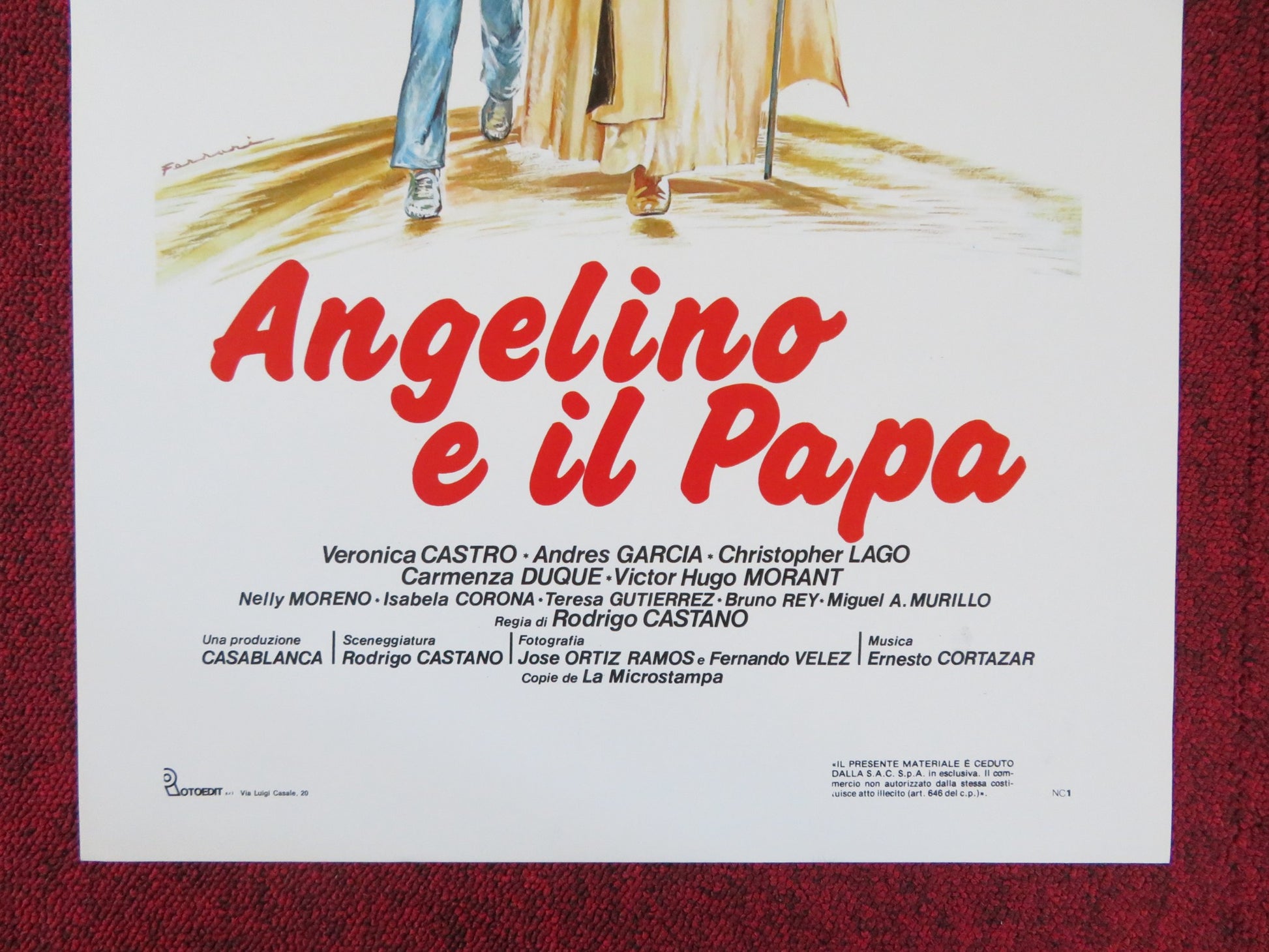 ANGELINO E IL PAPA ITALIAN LOCANDINA POSTER ANDRES GARCIA VERONICA CASTRO 1987 - Rendezvous Cinema
