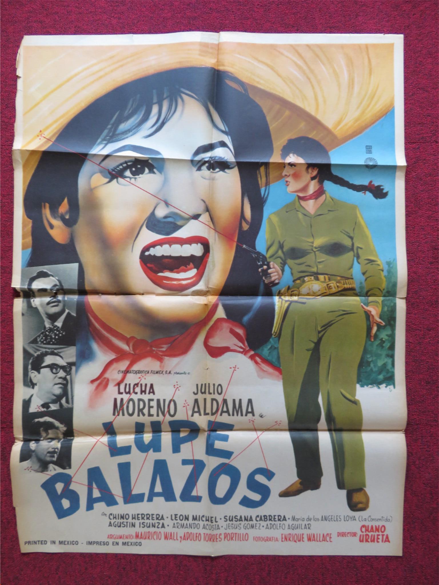 LUPE BALAZOS FOLDED MEXICAN POSTER ARMANDO ACOSTA ADOLFO AGUILAR 1964 - Rendezvous Cinema