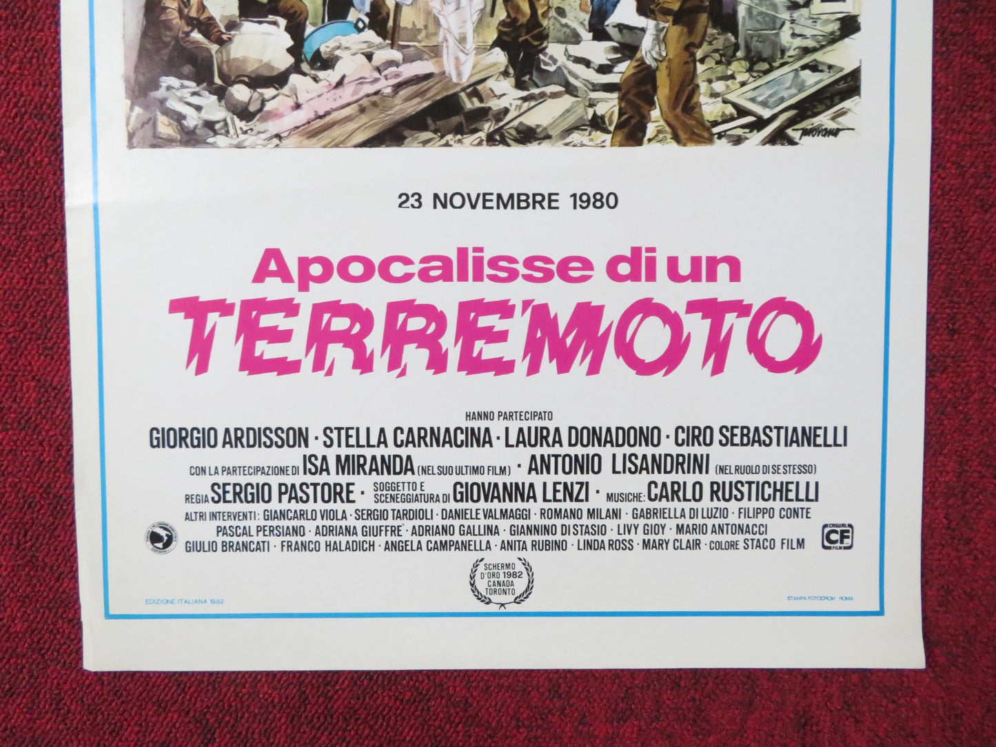 APOCALOSSE DI UN TERREMOTO ITALIAN LOCANDINA POSTER GEORGE ARDISSON 1982 - Rendezvous Cinema