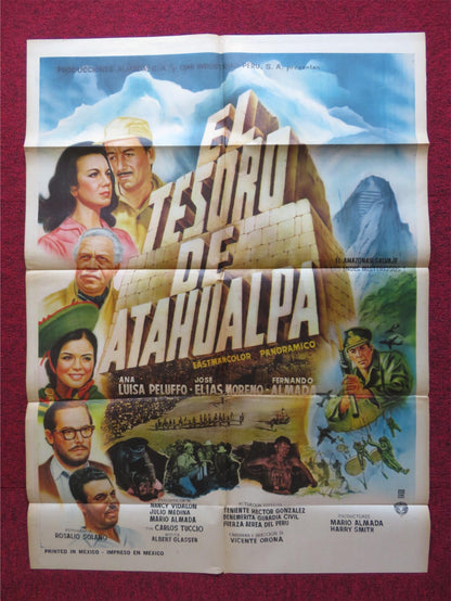 EL TESORO DE ATAHUALPA FOLDED MEXICAN POSTER ANA LUISA PELUFFO JOSE MORENO 1968 - Rendezvous Cinema