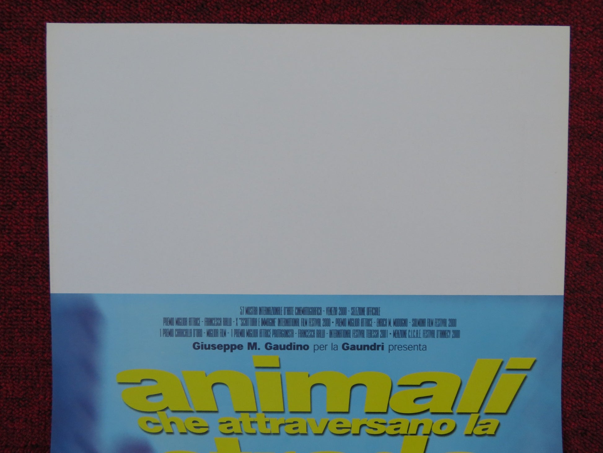 ANIMALI CHE ATTRAVERSANO LA STRADA ITALIAN LOCANDINA POSTER E. M. MUDUGNO 2000 - Rendezvous Cinema