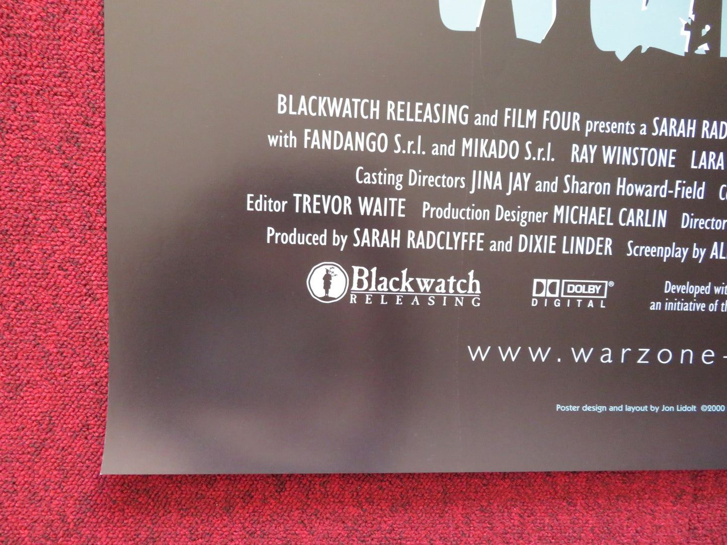 THE WAR ZONE US ONE SHEET ROLLED POSTER RAY WINSTONE LARA BELMONT 1999 - Rendezvous Cinema