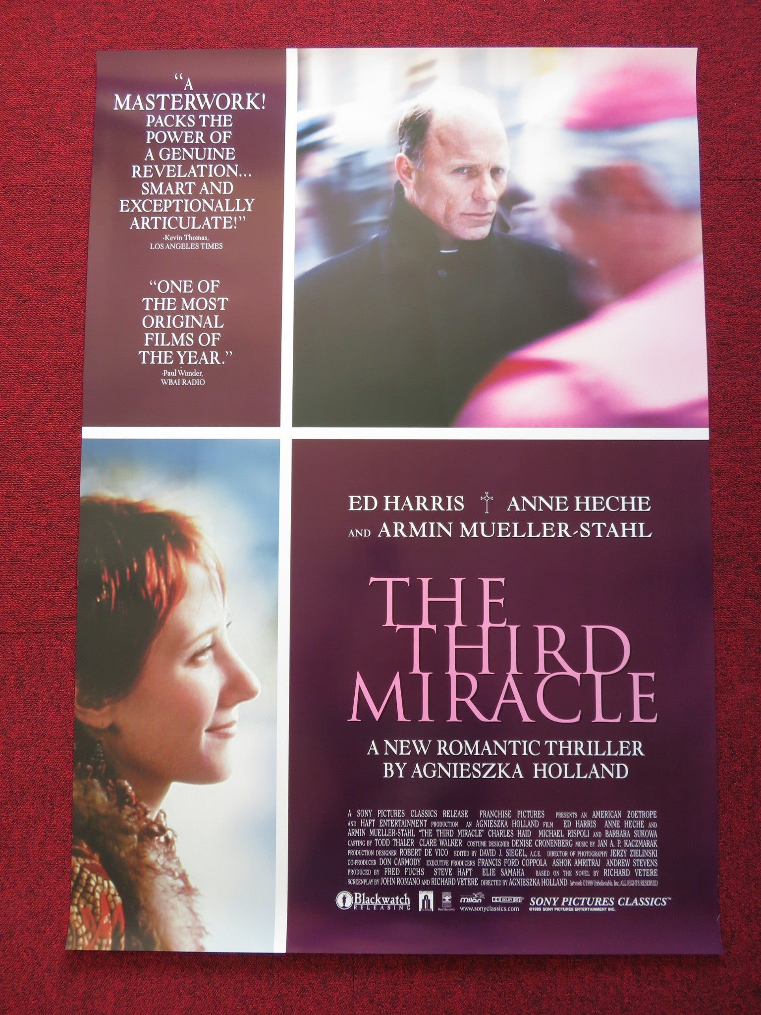 THE THIRD MIRACLE US ONE SHEET ROLLED POSTER ED HARRIS ANNE HECHE 1999 - Rendezvous Cinema