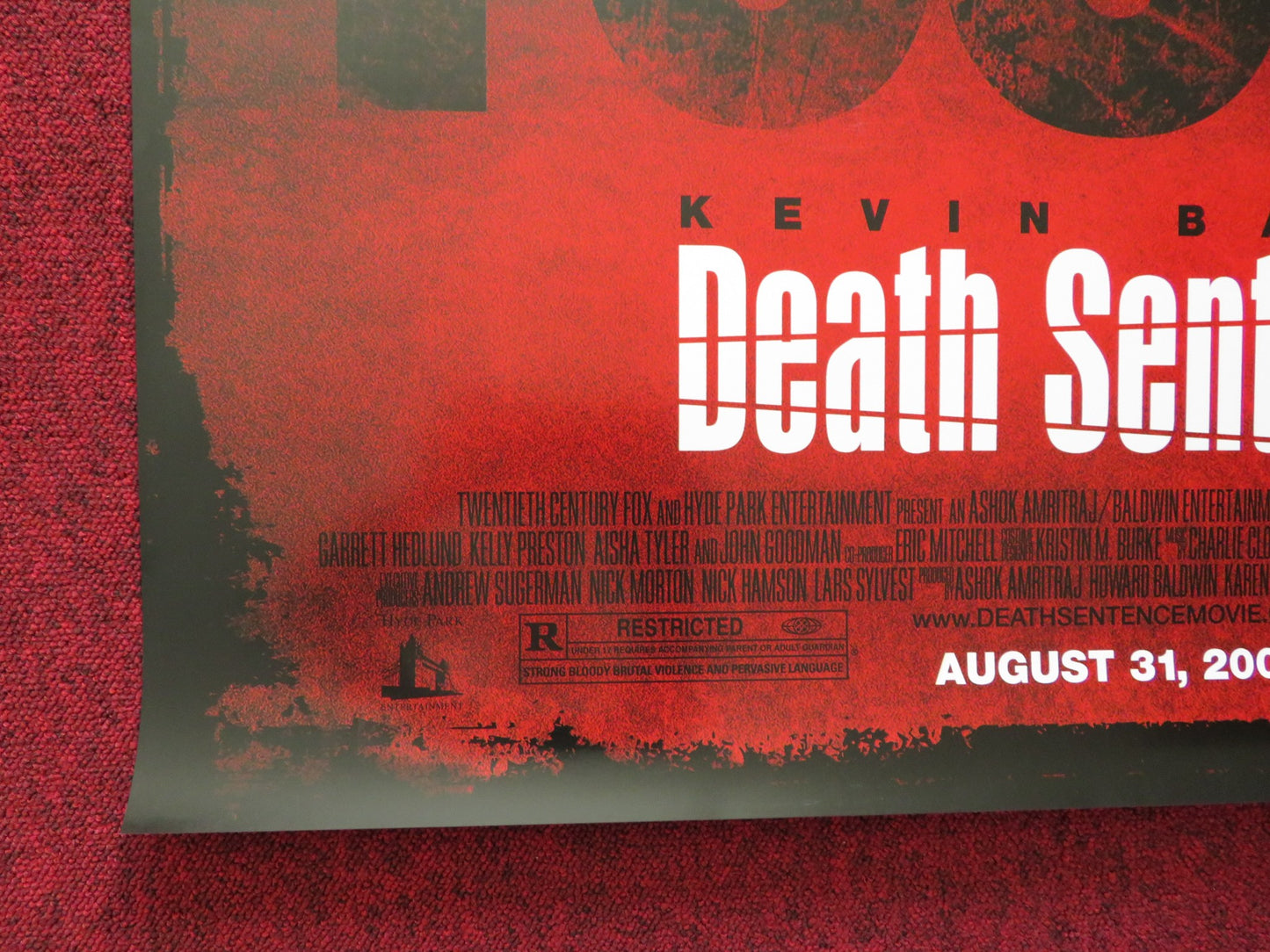 DEATH SENTENCE US ONE SHEET ROLLED POSTER KEVIN BACON KELLY PRESTON 2007 - Rendezvous Cinema