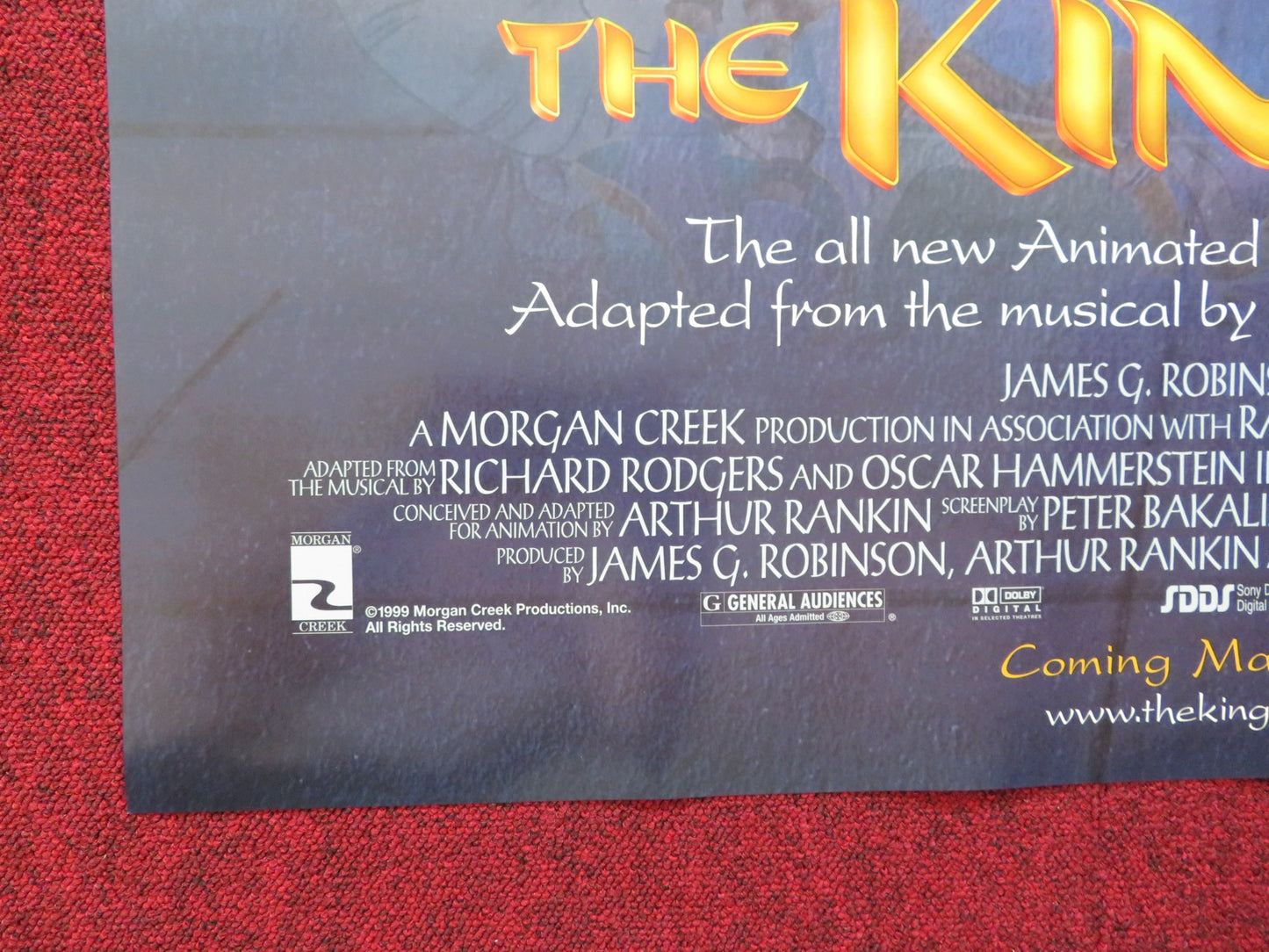 THE KING AND I US ONE SHEET ROLLED POSTER MIRANDA RICHARDSON 1999 - Rendezvous Cinema