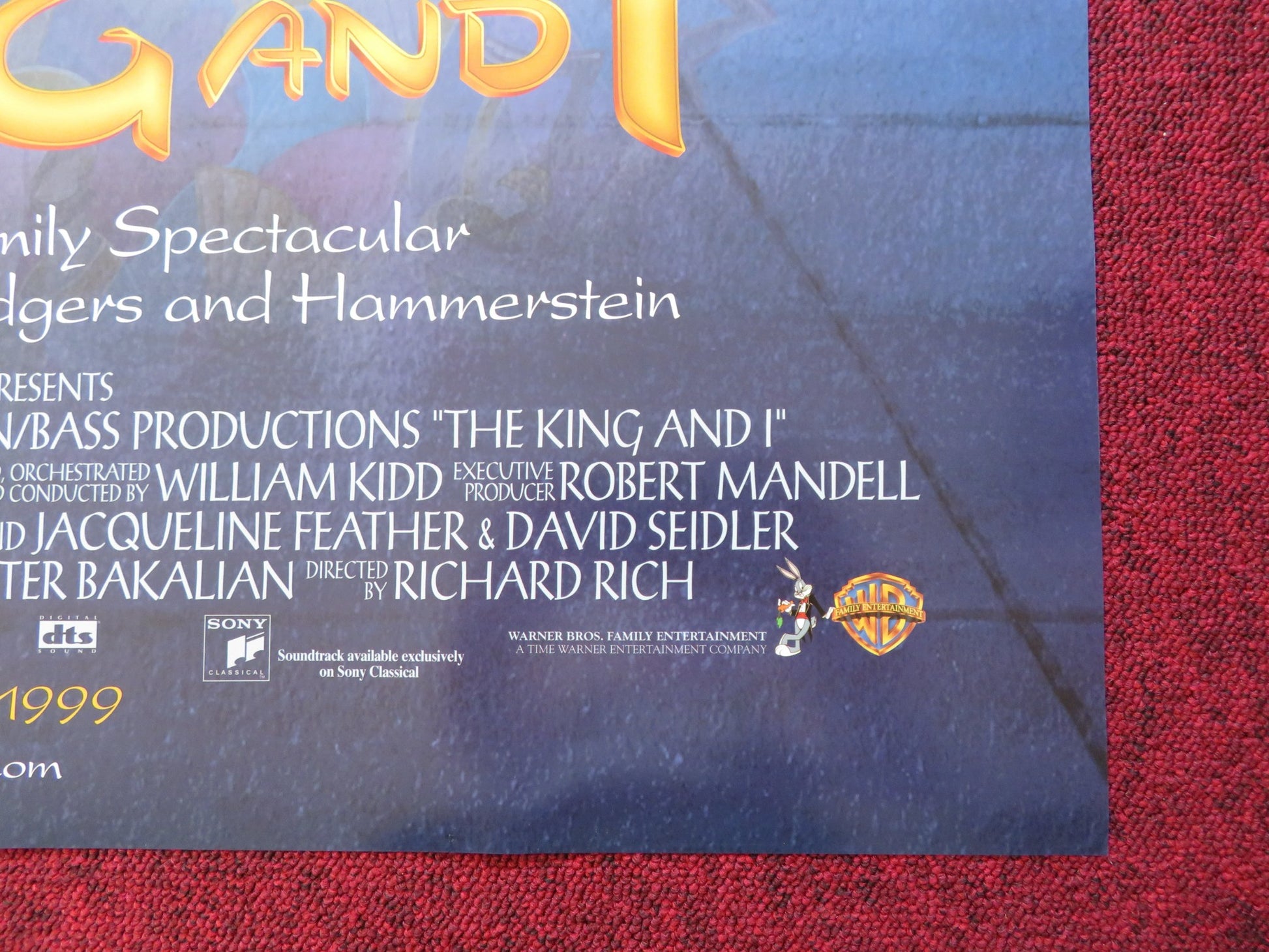 THE KING AND I US ONE SHEET ROLLED POSTER MIRANDA RICHARDSON 1999 - Rendezvous Cinema