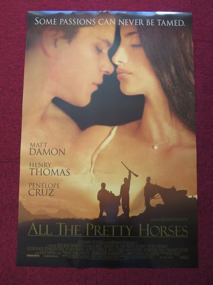 ALL THE PRETTY HORSES US ONE SHEET ROLLED POSTER MATT DAMON PENELOPE CRUZ 2000 - Rendezvous Cinema