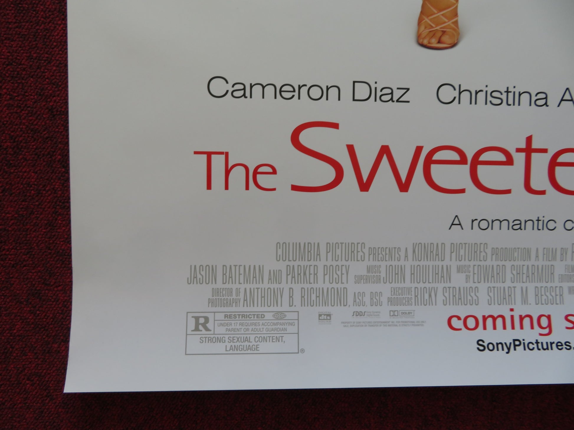 THE SWEETEST THING US ONE SHEET ROLLED POSTER CAMERON DIAZ JASON BATEMAN 2002 - Rendezvous Cinema