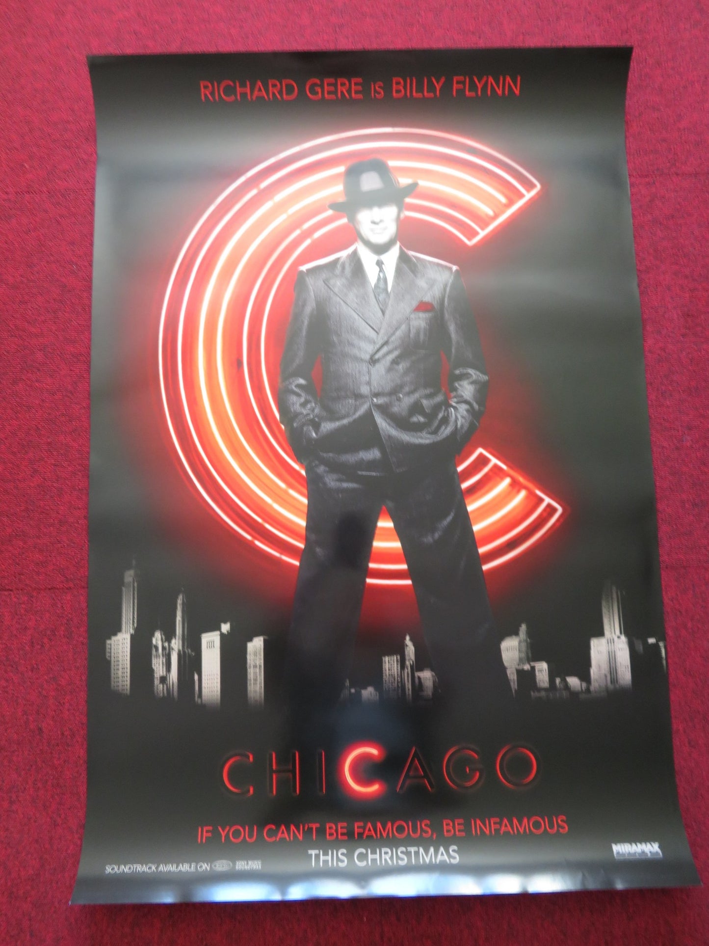 CHICAGO US ONE SHEET ROLLED POSTER RICHARD GERE CATHERINE ZETA-JONES 2002 - Rendezvous Cinema