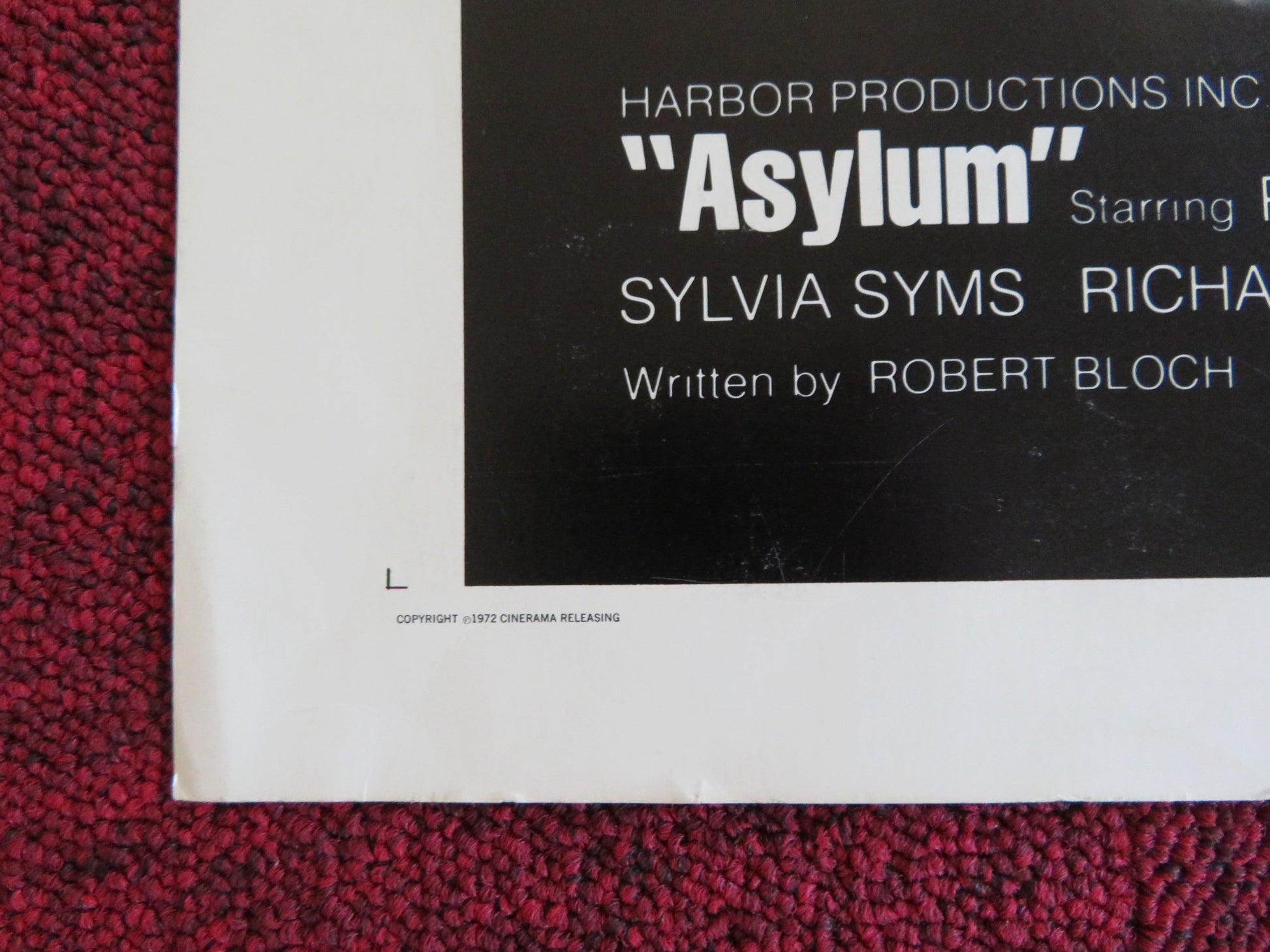 ASYLUM US HALF SHEET (22"x 28") POSTER PETER CUSHING BRITT EKLAND 1972 - Rendezvous Cinema