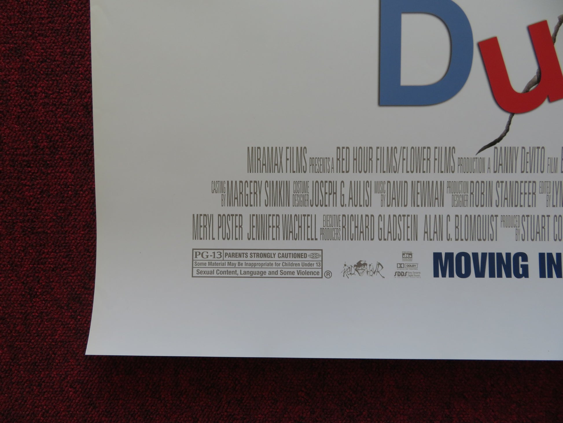 DUPLEX US ONE SHEET ROLLED POSTER BEN STILLER DREW BARRYMORE 2003 - Rendezvous Cinema