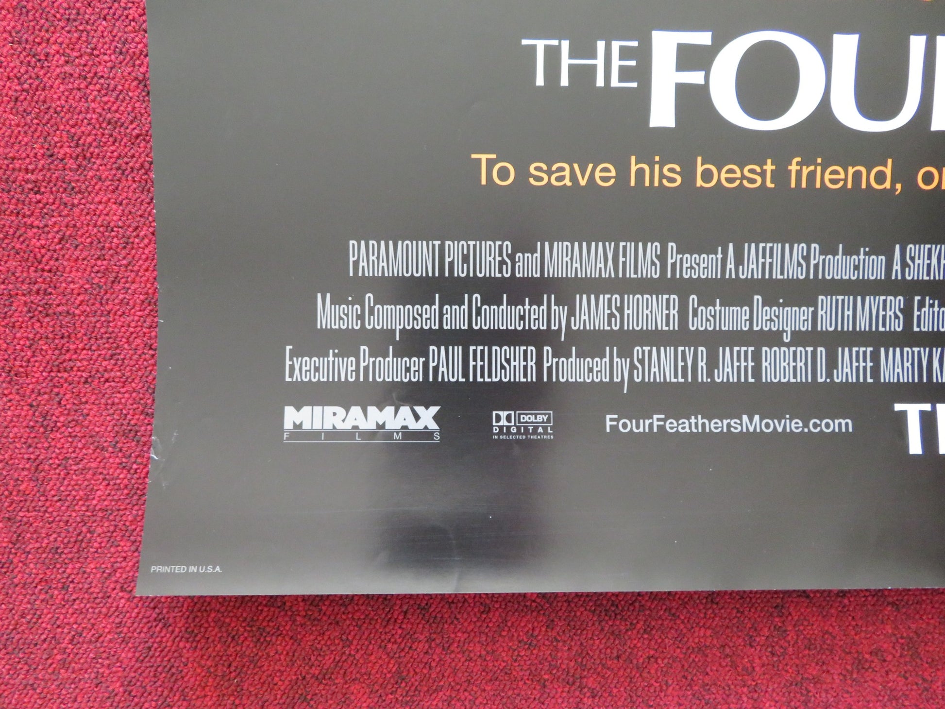 THE FOUR FEATHERS US ONE SHEET ROLLED POSTER HEATH LEDGER WES BENTLEY 2002 - Rendezvous Cinema