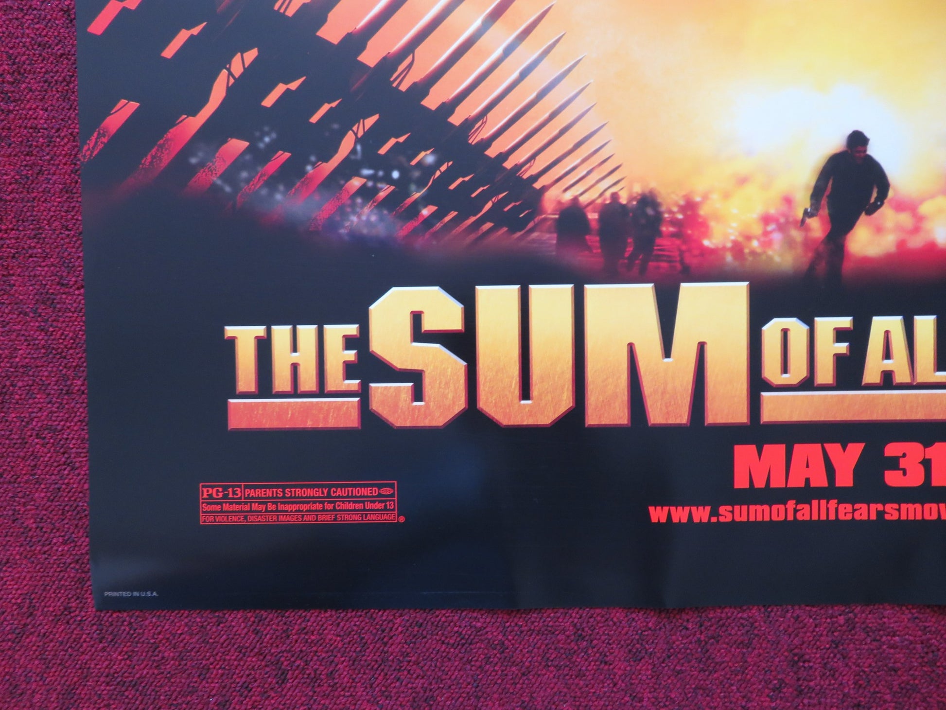 THE SUM OF ALL FEARS US ONE SHEET ROLLED POSTER BEN AFFLECK MORGAN FREEMAN 2002 - Rendezvous Cinema