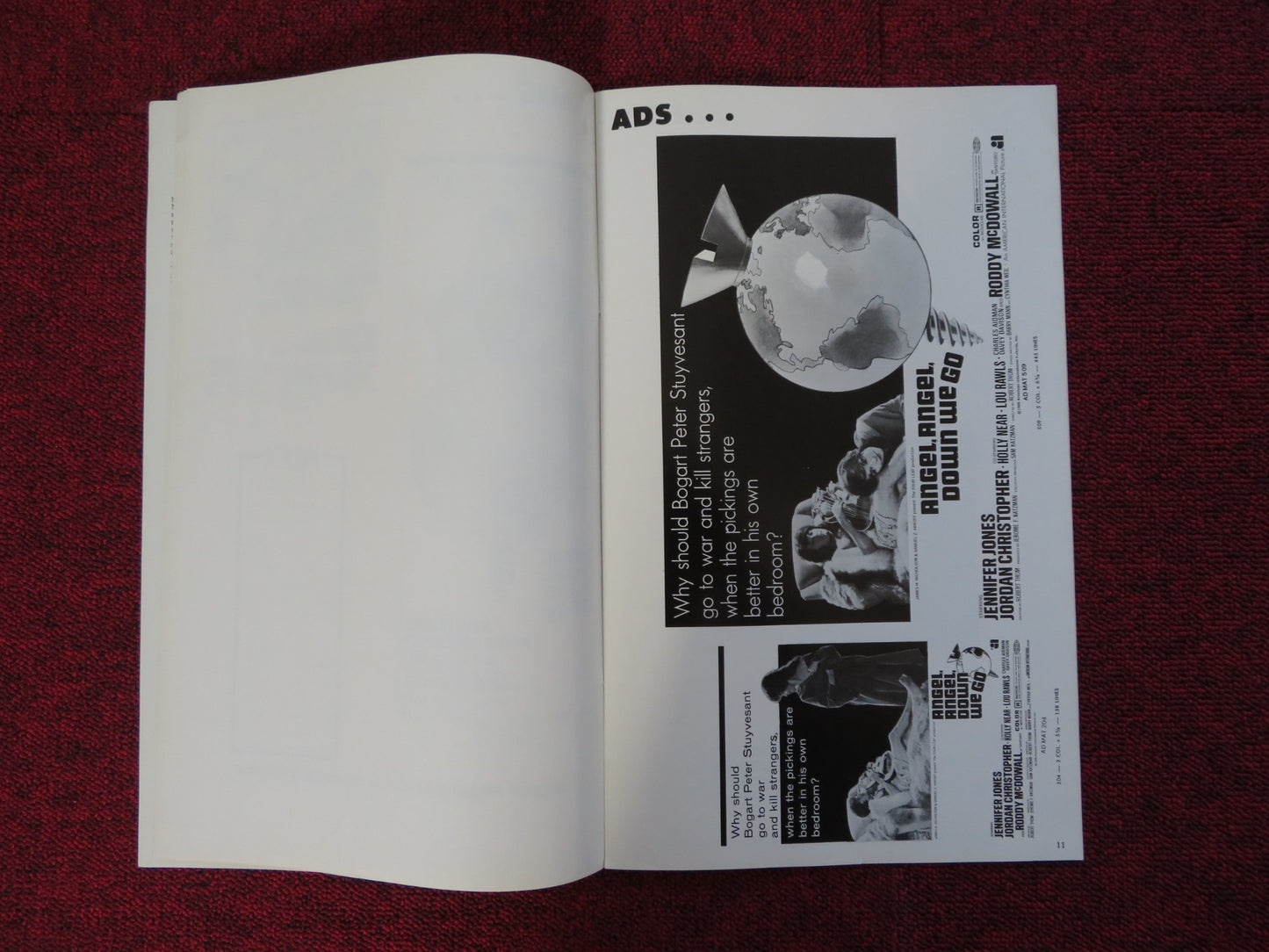 ANGEL, ANGEL, DOWN WE GO UNCUT AMERICAN INTERNATIONAL PRESS BOOK J. JONES 1969 - Rendezvous Cinema