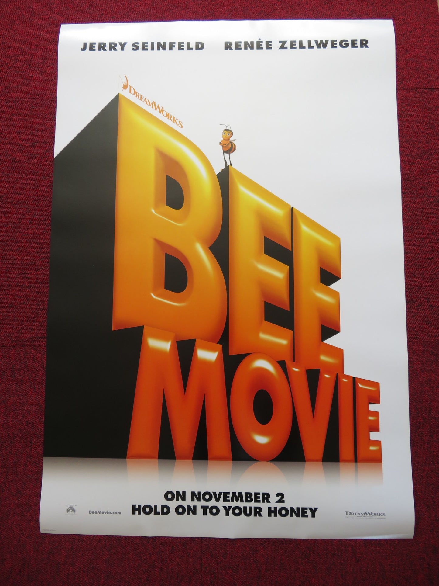 BEE MOVIE US ONE SHEET ROLLED POSTER JERRY SEINFELD RENEE ZELLWEGER 2007 - Rendezvous Cinema