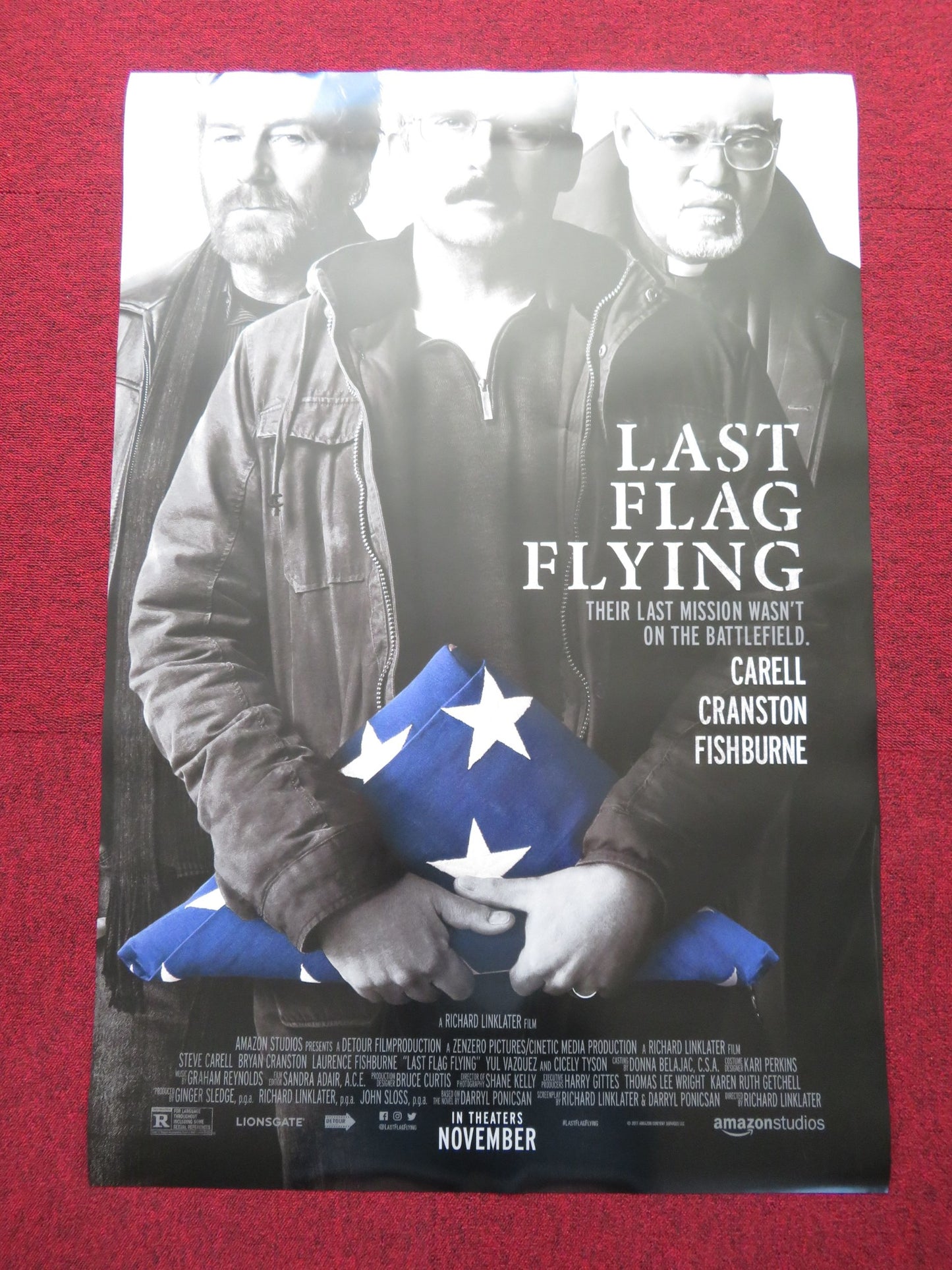 LAST FLAG FLYING US ONE SHEET ROLLED POSTER BRYAN CRANSTON L. FISHBURNE 2017 - Rendezvous Cinema