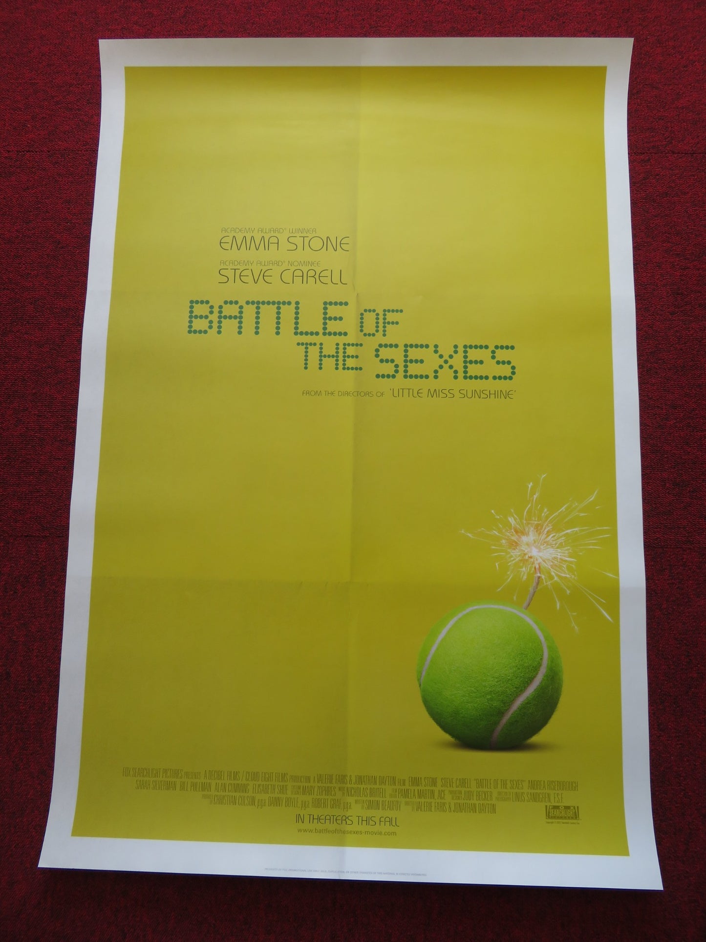 BATTLE OF THE SEXES US ONE SHEET ROLLED POSTER EMMA STONE STEVE CARELL 2017 - Rendezvous Cinema