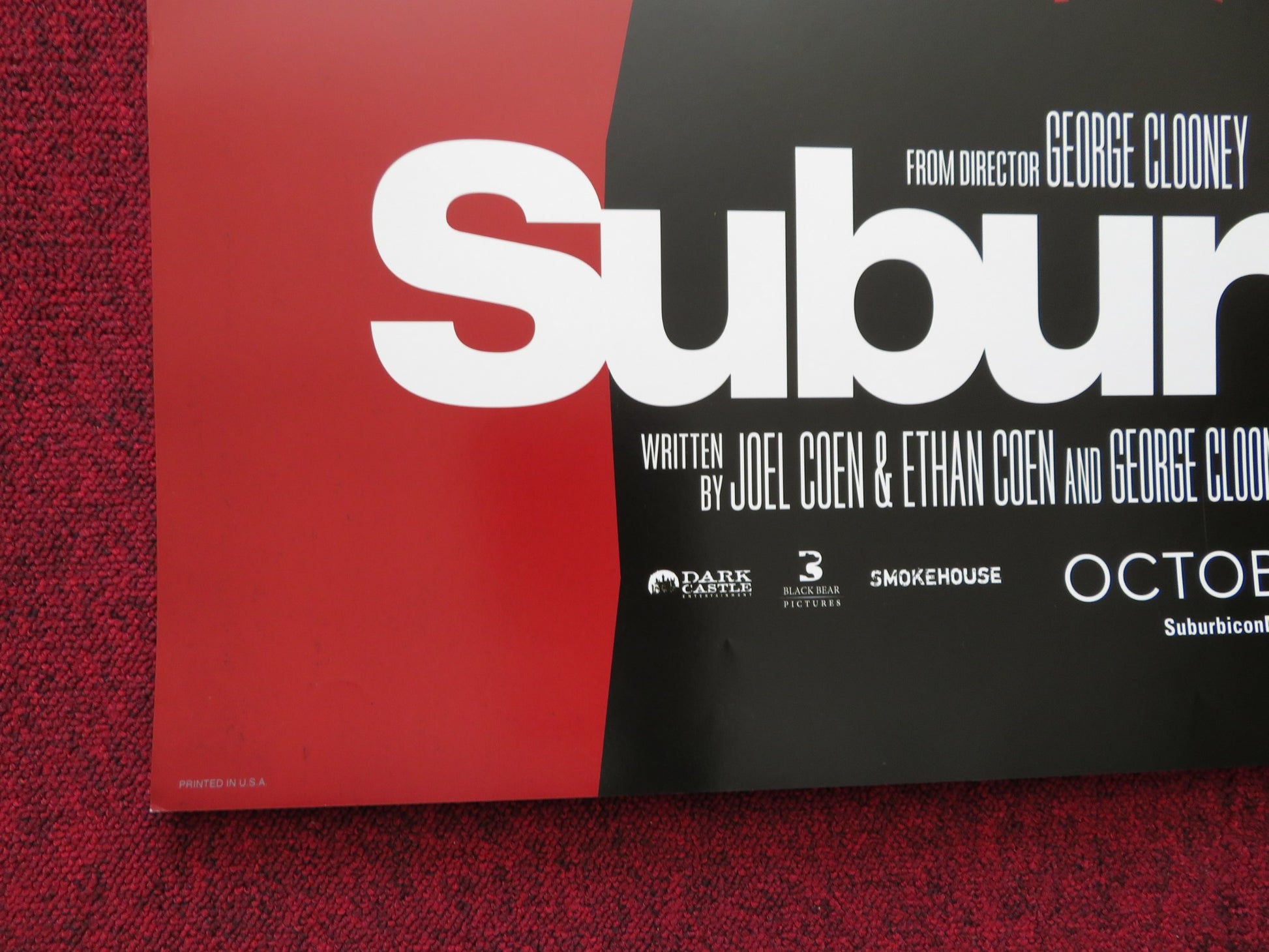 SUBURBICON US ONE SHEET ROLLED POSTER MATT DAMON JULIANNE MOORE 2017 - Rendezvous Cinema