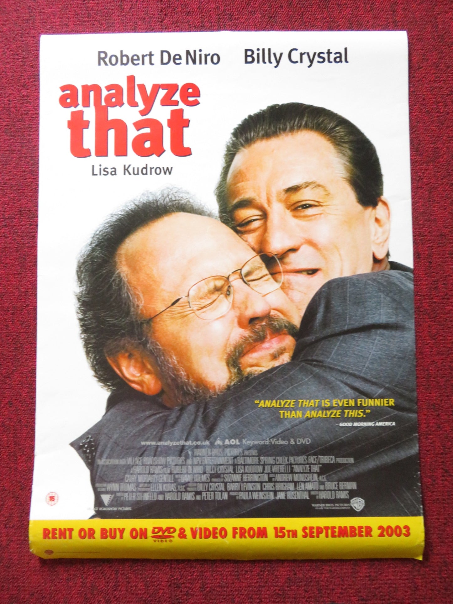 ANALYZE THAT VHS VIDEO POSTER ROBERT DENIRO BILLY CRYSTAL 2002 - Rendezvous Cinema
