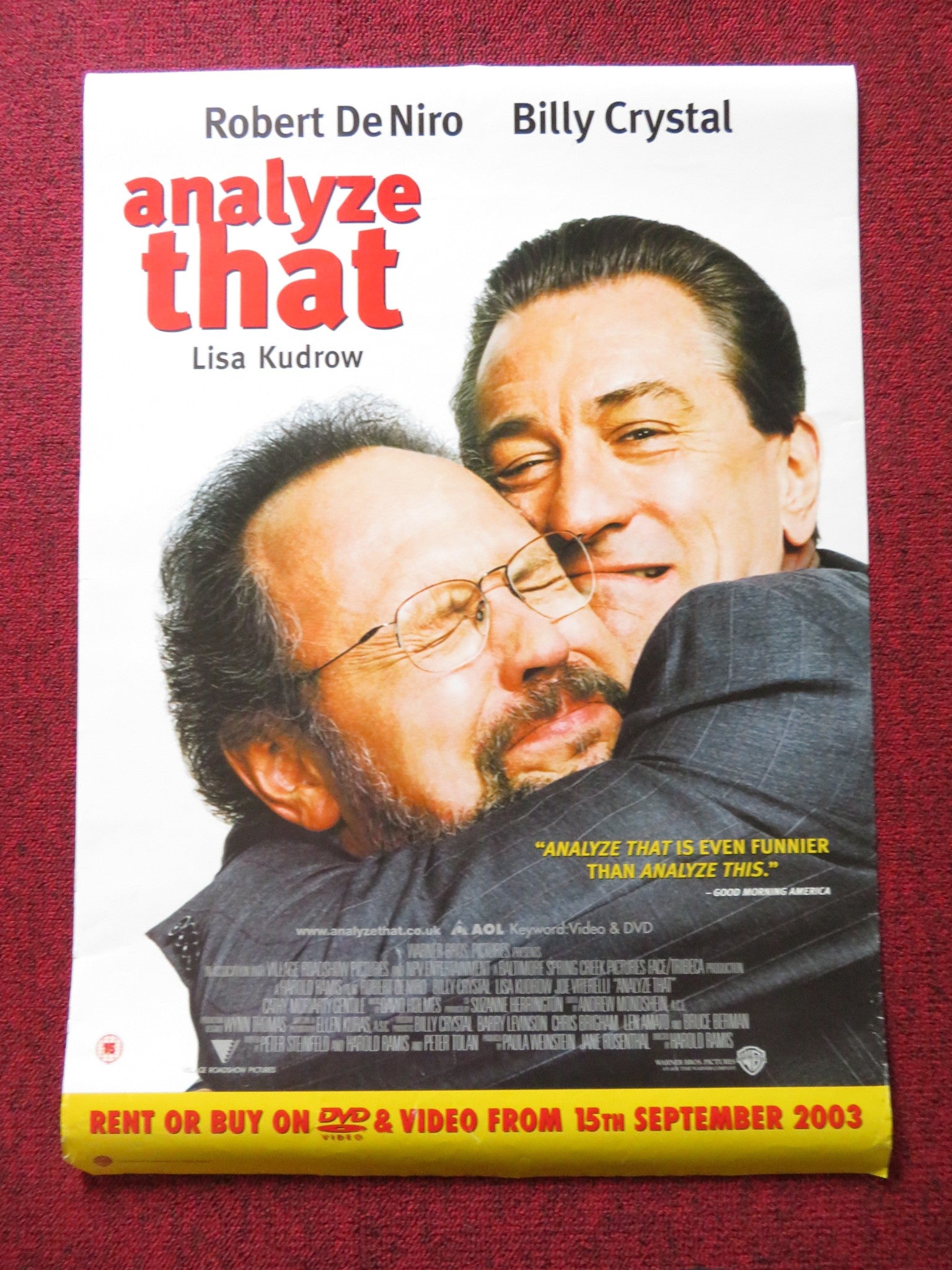 ANALYZE THAT VHS VIDEO POSTER ROBERT DENIRO BILLY CRYSTAL 2002 - Rendezvous Cinema