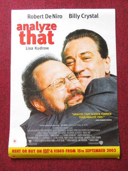ANALYZE THAT VHS VIDEO POSTER ROBERT DENIRO BILLY CRYSTAL 2002 - Rendezvous Cinema