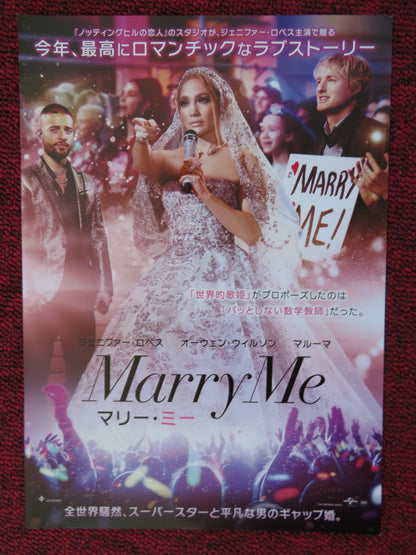 MARRY ME JAPANESE CHIRASHI (B5) POSTER OWEN WILSON JENNIFER LOPEZ 2022 - Rendezvous Cinema