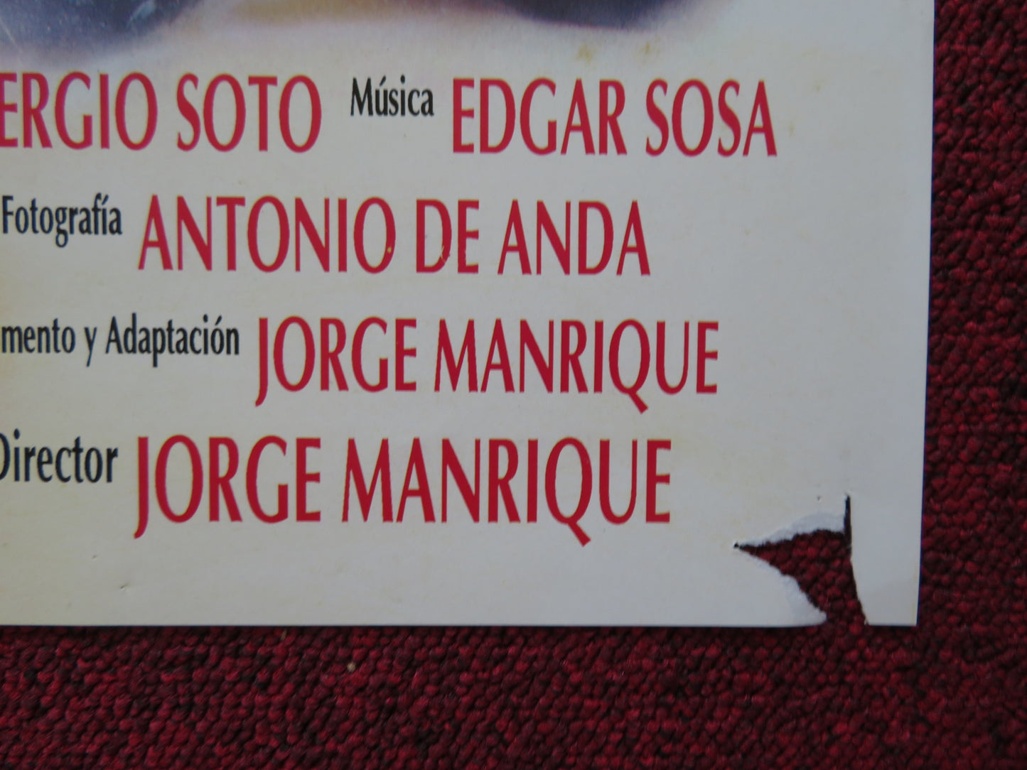SOY HOMBRE Y QUE FOLDED MEXICAN POSTER EUGENIO DERBEZ POMPIN IGLESIAS 1993 - Rendezvous Cinema