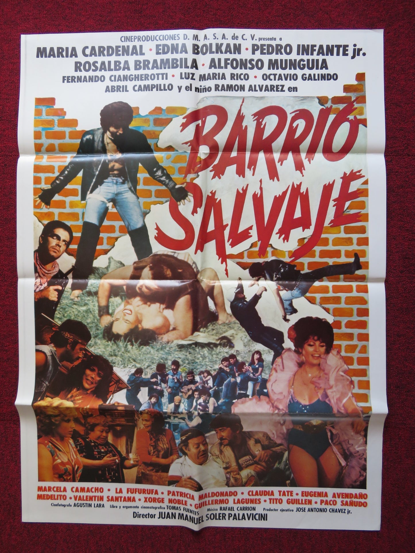 BARRIO SALVAJE FOLDED MEXICAN POSTER MARIA CARDINAL PEDRO INFANTE JR. 1985 - Rendezvous Cinema