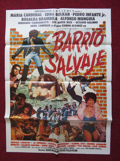 BARRIO SALVAJE FOLDED MEXICAN POSTER MARIA CARDINAL PEDRO INFANTE JR. 1985 - Rendezvous Cinema