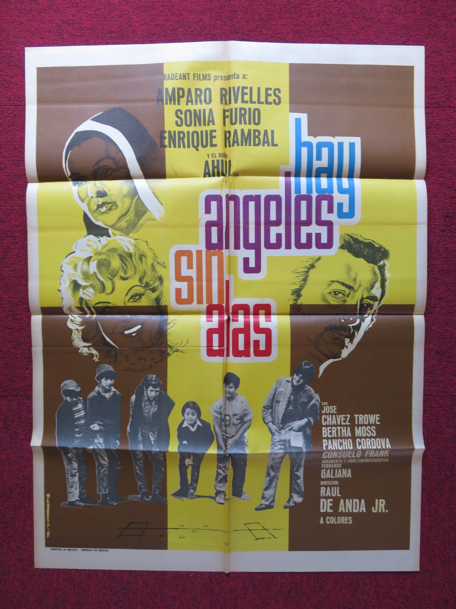 HAY ANGELES SIN ALAS FOLDED MEXICAN POSTER AMPARO RIVELLES SONIA FURIO 1972 - Rendezvous Cinema