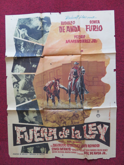 FUERA DE LA LEY FOLDED MEXICAN POSTER RODOLEO DE ANDA SONIA FURIO 1966 - Rendezvous Cinema
