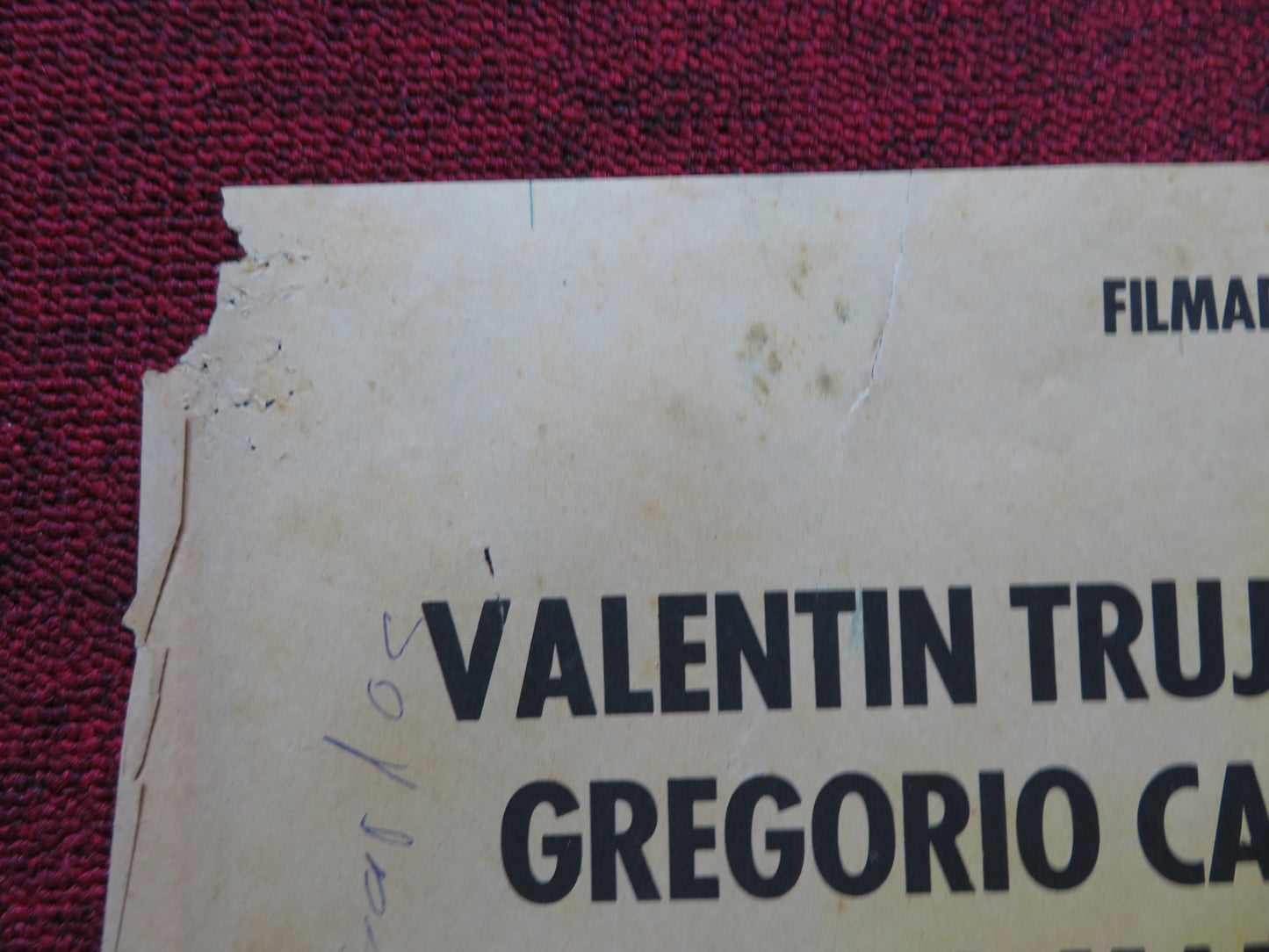 CUNA DE VALIENTES FOLDED MEXICAN POSTER VALENTIN TRUJILLO ENRIQUE RAMBAL 1972 - Rendezvous Cinema