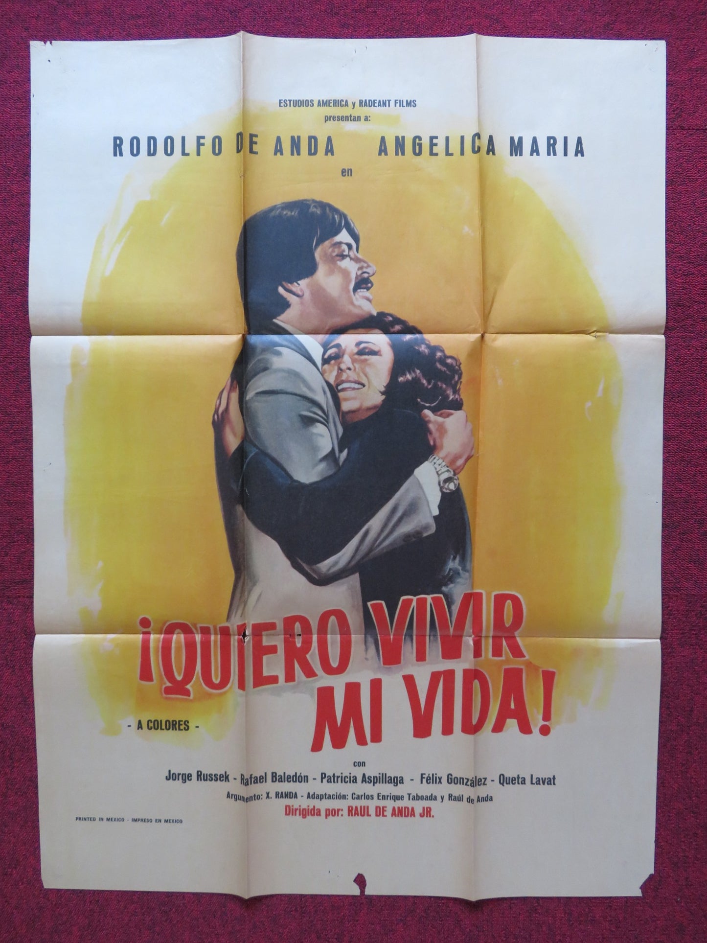 QUIERO VIVIR MI VIDA FOLDED MEXICAN POSTER RODOLFO DE ANDA ANGELICA MARIA 1973 - Rendezvous Cinema