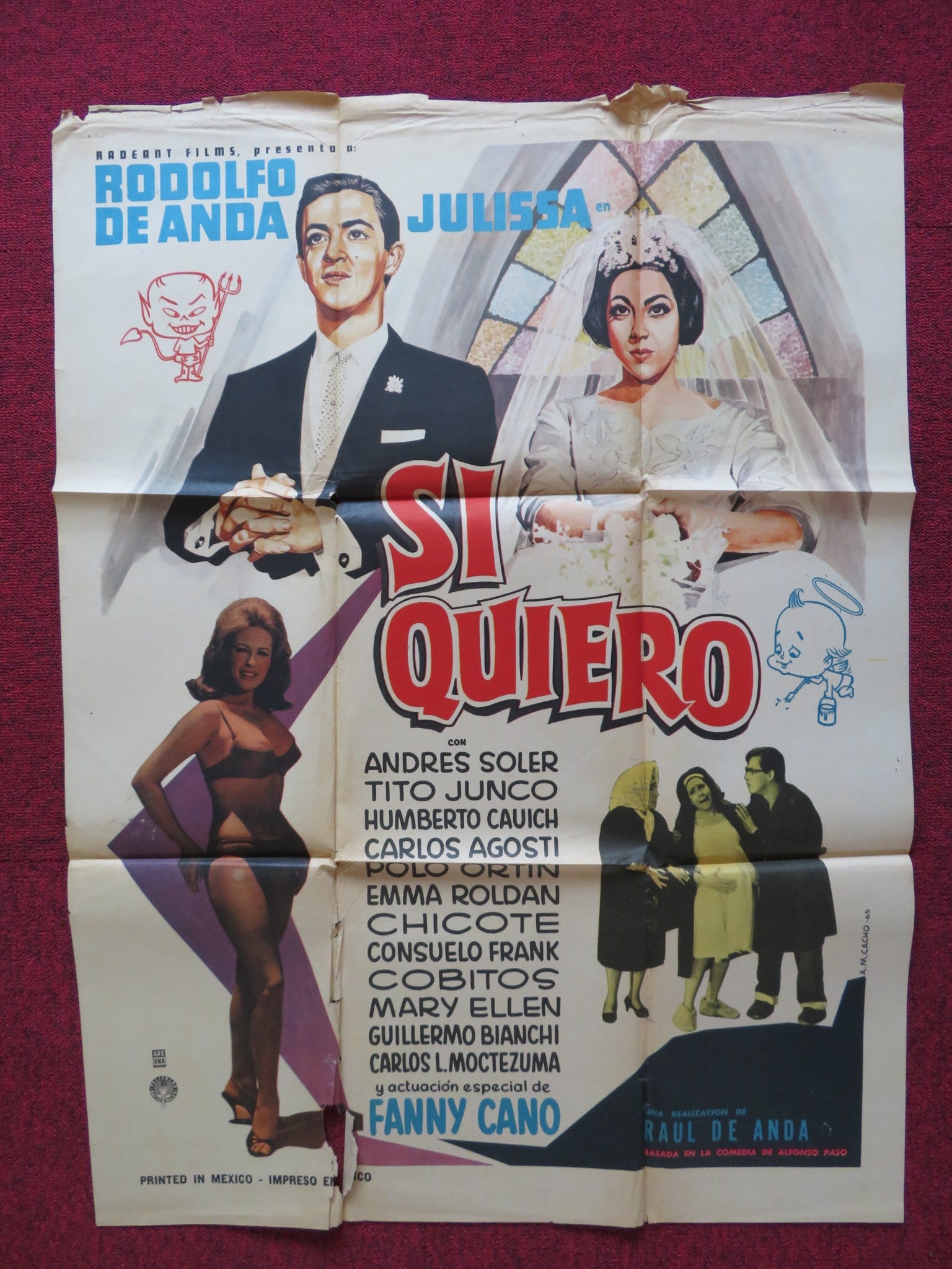 SI QUIERO FOLDED MEXICAN POSTER RODOLFO DE ANDA JULISSA 1967 - Rendezvous Cinema