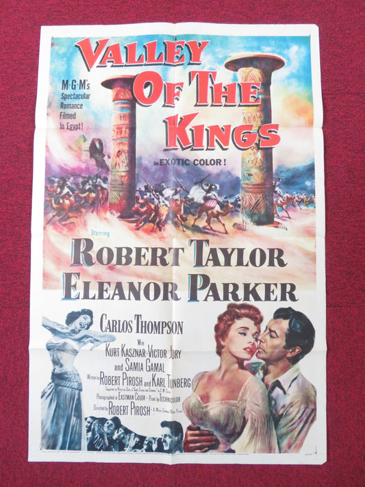 VALLEY OF THE KINGS FOLDED US ONE SHEET POSTER ROBERT TAYLOR ELEANOR PARKER 1954