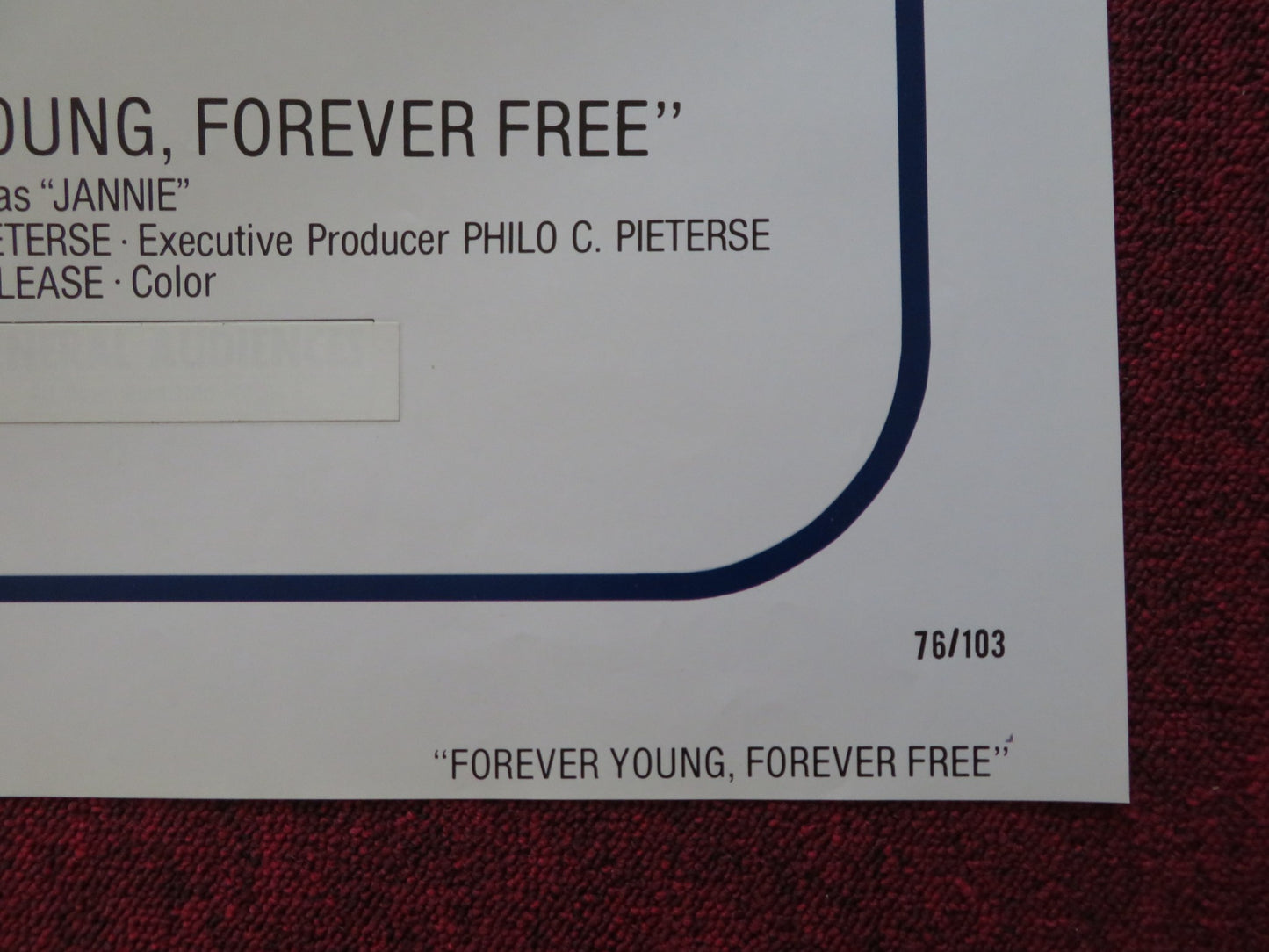 FOREVER YOUNG, FOREVER FREE FOLDED US ONE SHEET POSTER JOSE FERRER 1976 - Rendezvous Cinema