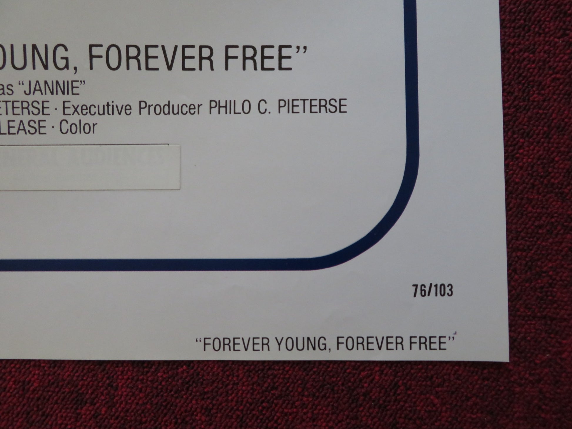 FOREVER YOUNG, FOREVER FREE FOLDED US ONE SHEET POSTER JOSE FERRER 1976 - Rendezvous Cinema