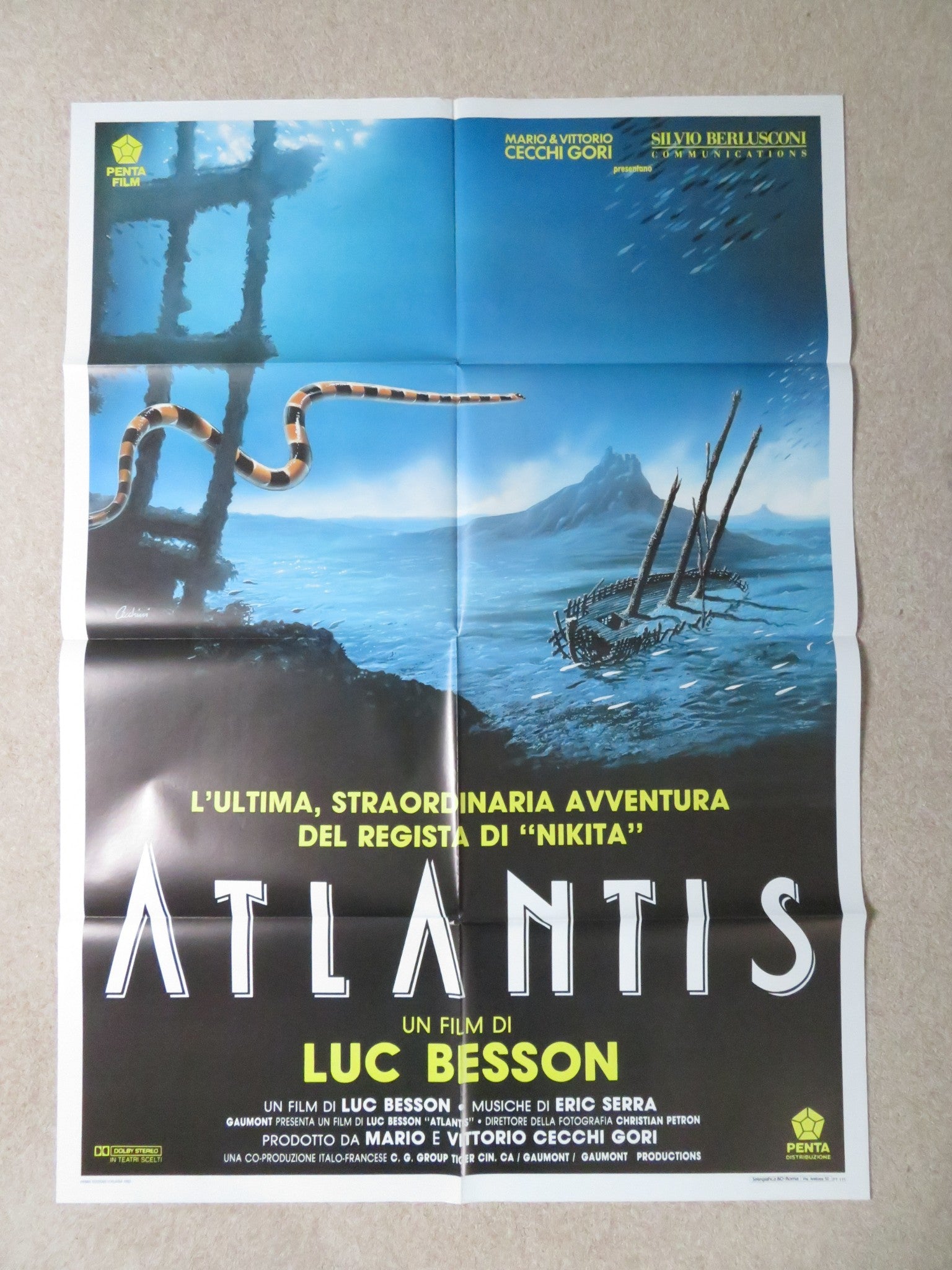 ATLANTIS ITALIAN 2 FOGLIO POSTER LUC BESSON 1991 - Rendezvous Cinema