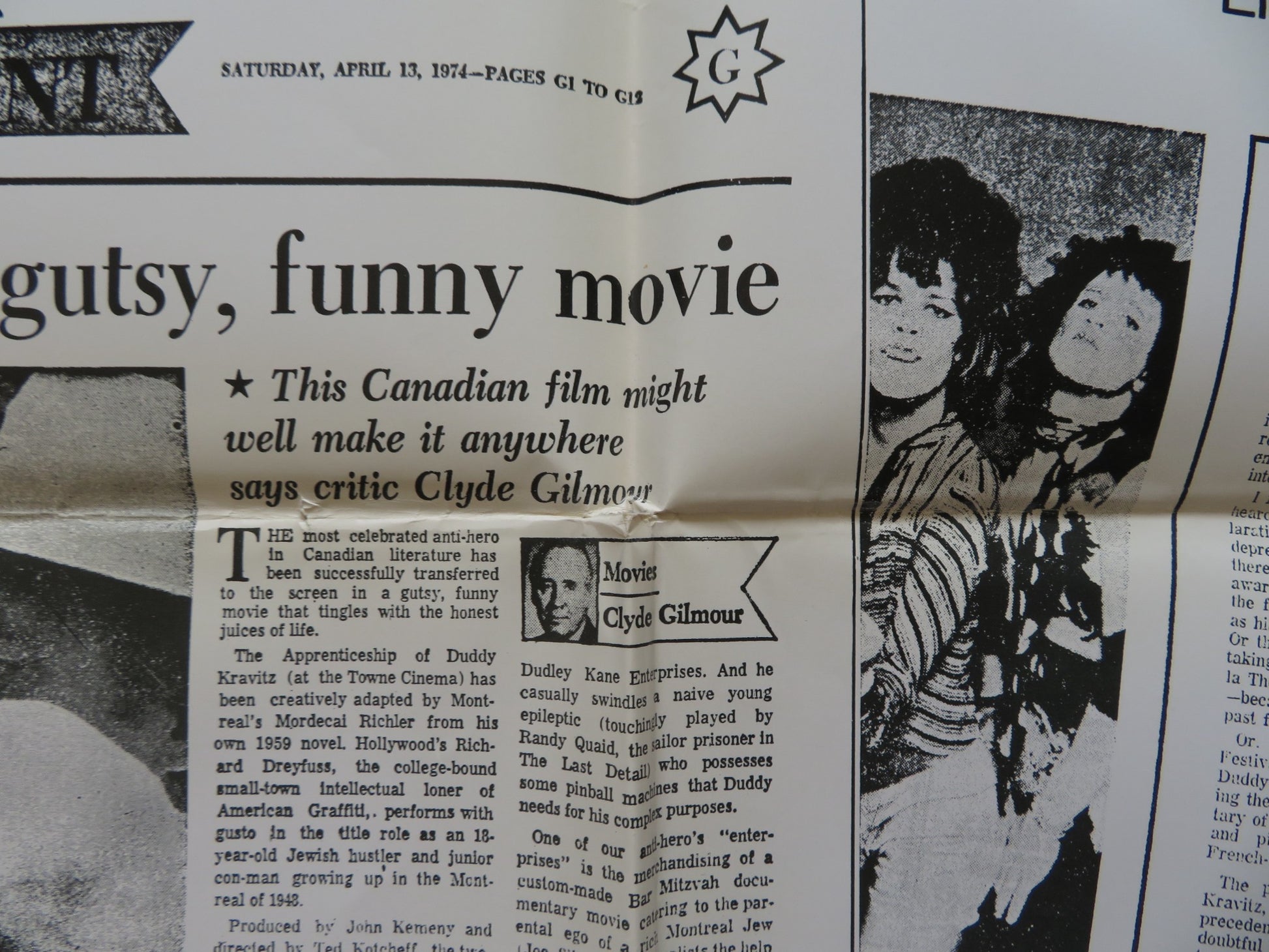 THE APPRENTICESHIP OF DUDDY KRAVITZ FOLDED US ONE SHEET POSTER R. DREYFUSS 1974 - Rendezvous Cinema